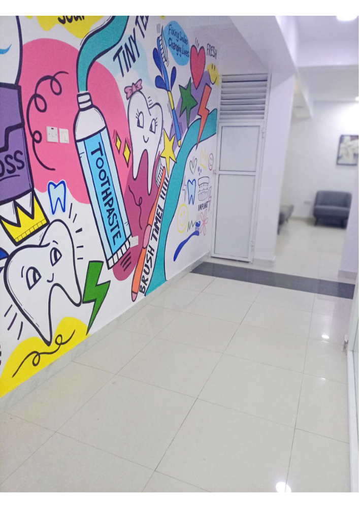 Children friendly dental mural at OralFix Dental Clinic
