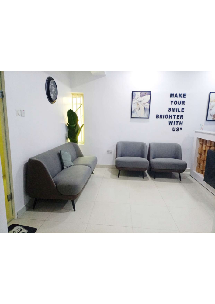 Patient reception lounge at OralFix Dental Clinic